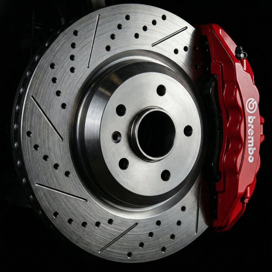 High-performance brake rotor and caliper